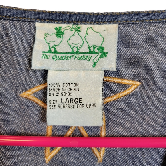 The Quacker Factory Women's Vest Sleeveless Denim Blue Angels Size Large. - Picture 5 of 9